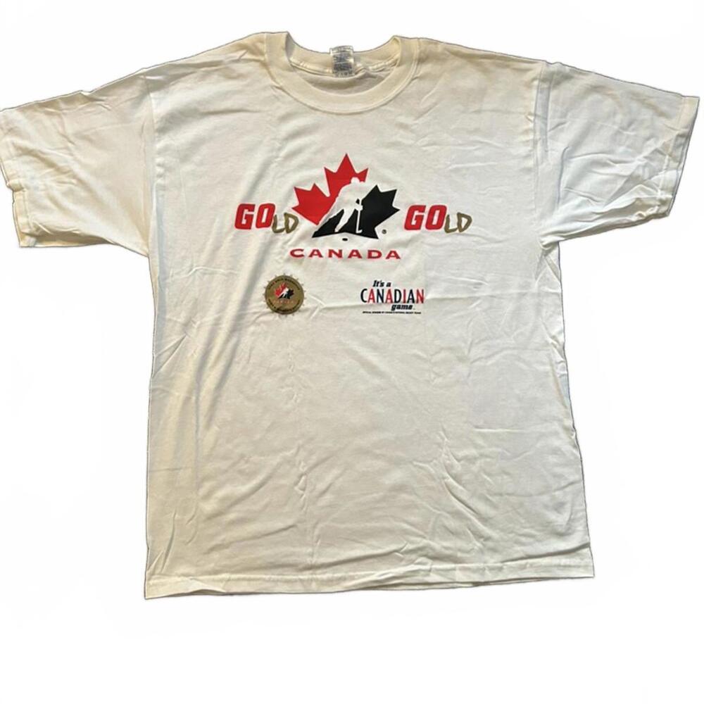 Vintage Canada "Go Gold" Molson Canadian Hockey T-Shirt